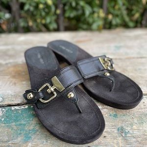 Nine West black leather Davon sandals 7.5